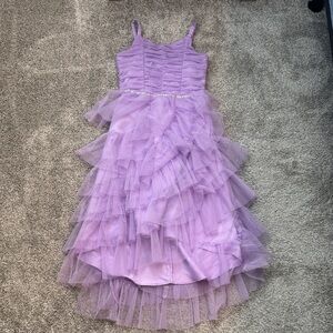 Rare Editions Lilac Layered Tulle Dress